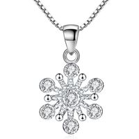 Wholesale Crystals From Swarovski Flower Cubic Zirconia Pendant Necklaces Women Female Party Jewelry Fashion Accessories Mother s Day Gift WHW33