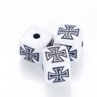 Wholesale 35 MM Square Antique Acrylic Design Beads Cross Pattern For Women Diy Bracelet Bangle Jewelry Making Accessories