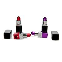 Wholesale Fashion Mini Smoking Pipes Metal Alloy Lipstick Modeling Designs Hidden Cigarette Pipe Dry Herbal Handpipe For Women Lady Gifts ek E1