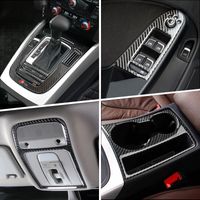 Wholesale Carbon Fiber Sticker For Audi A4 B8 A5 Car Gearshift Air Conditioning CD Panel Door Armrest Reading Light Cover Trim Car Styling Accessories