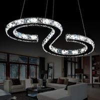 Wholesale 110 V W S Letter LED crystal chandelier lighting clear crystal large size led modern pendant lamp Lustres chandeliers fixture