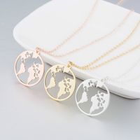Wholesale World Map Pendants Necklace Women Necklaces Gold Silver Rose Gold Map of The World Alloy Pendant Fashion Jewelry