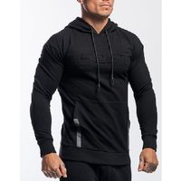Wholesale Autumn Men Casual Muscle Solid Soft Hoodie Bodybuilding Gym Workout Clothing Long Sleeve Solid Breathable Sweatshirts With Letters Printed