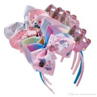 Wholesale Unicorn Headband Baby Girl Jojo Siwa Bows Baby Cheerleader Headbands Inch Headbands Unicorn Accessories Colors Party Supplies