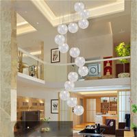 Wholesale Modern Large Long Stair Round Ball Lustres Chandeliers Living Room Glass Globle Pendant Lamps Light Fixture luminaire