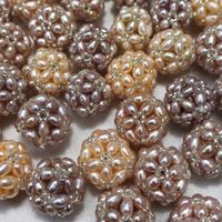 Wholesale Handmade nature freshwater rice pearls ball in white purple pink black color for pendant earrings jewelry diy without chain