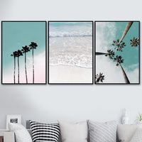 Ozean Wandteppich und Tagesdecke Palm Leaf Tropical Beach Druck