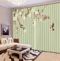 Wholesale Plum and bird Curtains Decoration European D Curtains For Living room Blackout Roaantic Wedding room Bedroom Window Curtain