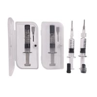 Wholesale MOQ units ml Luer Lock Luer Head Glass Syringe cc Injector with Graduation Mark needle plastic tube packaging for Co2 oil Carts