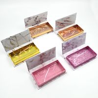 Wholesale New Design Eyelash Packaging Box Eyelashes Cases For Mink Eyelashes Faux Cils Magnetic Marble Case For Makeup