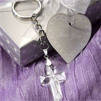 Wholesale Crystal Cross Key Buckle Wedding Small Gifts Heart Keychains Valentine Day Metal Keys Holder Hot Sale jc H1