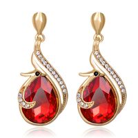 Wholesale Best Selling New Style European And American Style Simple Alloy Diamond Gemstone Earrings Jewelry Earrings Manufacturers Stock