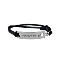 Wholesale New Never never give up Leather bracelet Inspirational word Letter Charm Bangle For women Men Fashion friendship Jewelry Gift