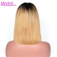 Wholesale Bob Lace Ombre Wig Lace Front Human Hair Wigs With Bangs Peruvian Remy Hair Pre Plucked blonde Bob Wig Natural Black dhgate