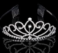 Wholesale Girls Crowns With Rhinestones Wedding Jewelry Bridal Headpieces Birthday Party Performance Pageant Crystal Tiaras Wedding Accessories DB H