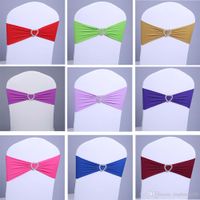 Wholesale HOT Spandex Lycra Wedding Chair Cover Sash Bands Wedding Party Birthday Chair Decor Royal Blue Red Black White Pink Purple