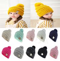 Wholesale 11 color children s hat solid color children s woven crochet hat baby girl boy fashion winter warm hat accessories DC912