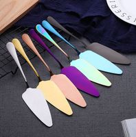 Wholesale High Quality Colorful Stainless Steel Cake Shovel With Serrated Edge Server Blade Cutter Pie Pizza Shovel Cake Spatula Baking Tools DHL