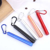 Wholesale FDA Portable Reusable Folding Drinking Straws Stainless Steel Metal Telescopic Foldable Straws with Aluminum Case Cleaning Brush ZZA1432
