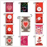 Wholesale New Party Valentine s Day Lover Garden Flag Polyester Double Side DIY Yard Hanging Flag House Garden Decoration Portable Banner WX9