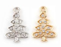 Wholesale 20PCS x23mm Golden Silver Color Christmas Tree Hang Pendant Charms Fit For DIY Floating Dangle Locket Jewelrys