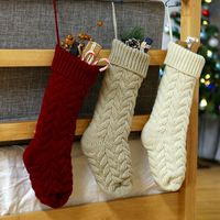 Wholesale Personalized Knit Christmas Candy Stocking Blank Pet Stocks Christmas stockings Holiday Stocks Family Stockings hanging on wall RRA2043