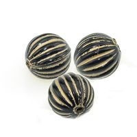 Wholesale 14mm Fluted Corrugated Stripe Round Shape Acrylic Antique Design Spacer Beads For Diy Handmade Jewelry Making Accessories