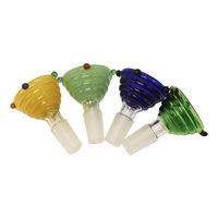 Wholesale 14mm mm Male Female Glass Bong Bowls Colored Dotted Round Thread Style Colored Glass Water Bowls For Glass Water Bongs Smoking Pipes