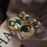 Wholesale earrings cloud sun moon pearl nebula starry sky bie zhen women s brooch fashion jewelry shaped old fashioned gold pin