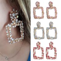 Wholesale Fashion Big Vintage Earrings For Women Color Golden Geometric Statement Earrings Metal Earing Hanging Trend Jewelry