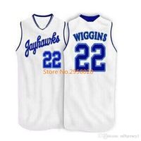 Wholesale Cheap custom andrew wiggins Kansas Jayhawks KU Throwbacks College Basketball Jersey white Embroidery any Number and name Jerseys
