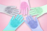 Wholesale Dishwashing Cleaning Gloves Magic Silicone Rubber Dish Washing Glove for Household Scrubber Kitchen Clean Tool Scrub
