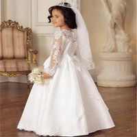 Wholesale Girl Pageant Dresses First Communion Dress Kids Wedding Party Gown Birthday Party Dress Girl Lace petal Party Long Banque