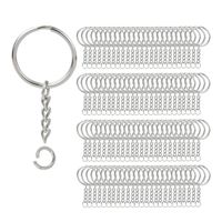 Wholesale 200Pcs Split Key Chain Rings with Chain Silver Key Ring and Open Jump Rings Bulk for Crafts DIY Inch mm