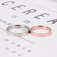 Wholesale 316L Surgical Stainless Steel Forever Lover Couple Ring Engraved High Polishing Rose Gold Plated Women s Ring Engagement Ring