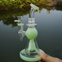 Wholesale Pyramid Design Purple Bong With Showerhead Perc Inch Glass Oil Rigs Mini Dab Rig Water Pipes Heady Glass Bubbler XL275