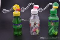 Wholesale cheap mini protable travel plastic Mini drink bottle Bong Water pipe oil Rigs water pipe for smoking