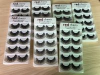 Wholesale Red Cherry Pairs False Eyelashes Styles Black Cross Messy Natural Long Thick Fake Eye lashes Beauty Makeup High Quality