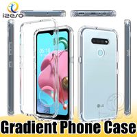 Wholesale Gradient Clear Phone Cases for Samsung S21 FE S20 S10 A91 MOTO G8 Power Lite Oneplus Nord N200 izeso