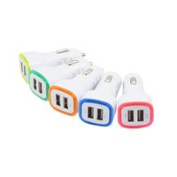 Wholesale 5V A Dual USB Ports Led Light Car Charger Adapter Universal Charing Adapter for iphone Samsung Note HTC LG Cell phone