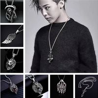 Wholesale Punk Wolf Tooth Necklaces Scorpion Wing Lion s Skull Head Flame Knife Death Scythe Wolf Head Cross Chains Ancient Maya Accessories Men Gifts