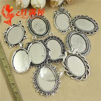 30 Pieces Necklace Pendant Connector Blank Cabochon Bezel Pendant 18cm