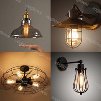 Wholesale Pendant Lamps Loft Retro Vintage Industrial Wall lights Ceiling Lamp Iron E27 For Clothing Store Fixture Kitchen Dinning Room Balcony DHL