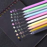 Wholesale Candy Color Highlights Black Cardboard Pastel Album DIY Fluorescent Pen Painting Graffiti Hand Book Pen WJ070
