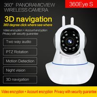 Wholesale 1080P Dual Antanne Wireless WiFi IP Camera Degrees Home Panoramic Night Vision video recorder home securiey surveillance CCTV camera