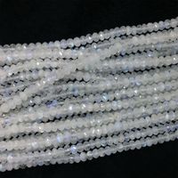 Wholesale Natural Genuine High Quality White Blue Light Moonstone Hand Cut Loose Gemstone Faceted Rondelle Beads quot