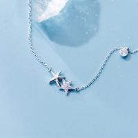 Wholesale 925 sterling silver necklace jewelry tiny cubic zirconia star pendant necklaces jewellry for ladies fashion China California Women Mix Design