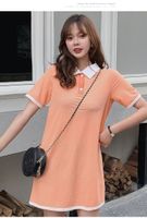 Wholesale Champagne Polo Collar Contracted Leisure Dress