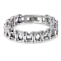 Wholesale New Punk Stainless Steel Man Bracelet Biker Bicycle Motorcycle Chain Mens Bracelets Bangles Fashion Jewelry Gifts