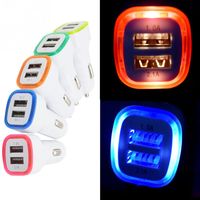 Wholesale Car Charger Led Dual USB Portable Cell Phone Chargers V A for Iphone X Samsung S8 S9 Plus Usb Adapter